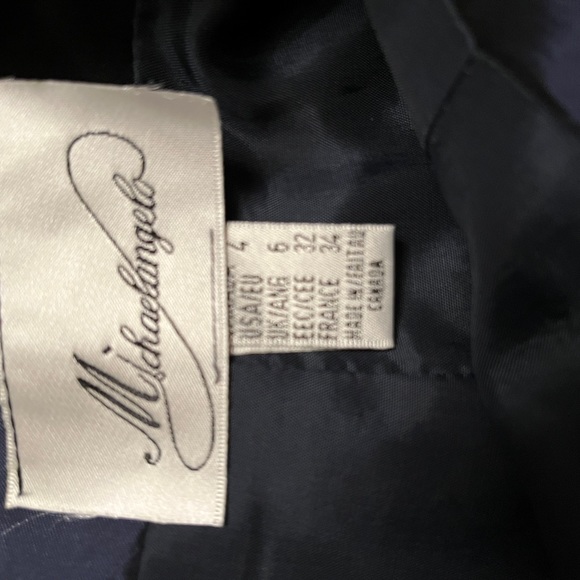 Vintage Michaelangelo Navy Two-Piece Corset Top Maxi Skirt Set - Picture 10 of 11